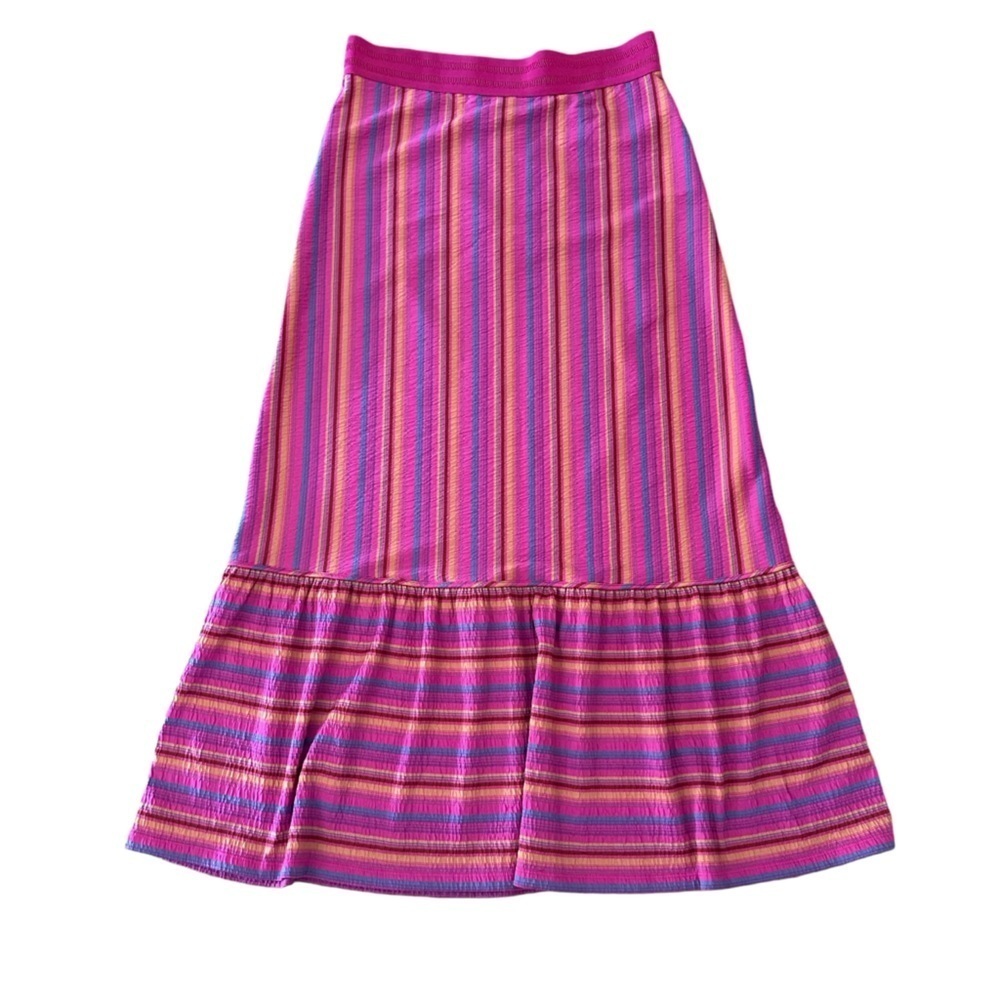 Isac Mizrahi colorful striped maxi skirt with elastic waist in EUC